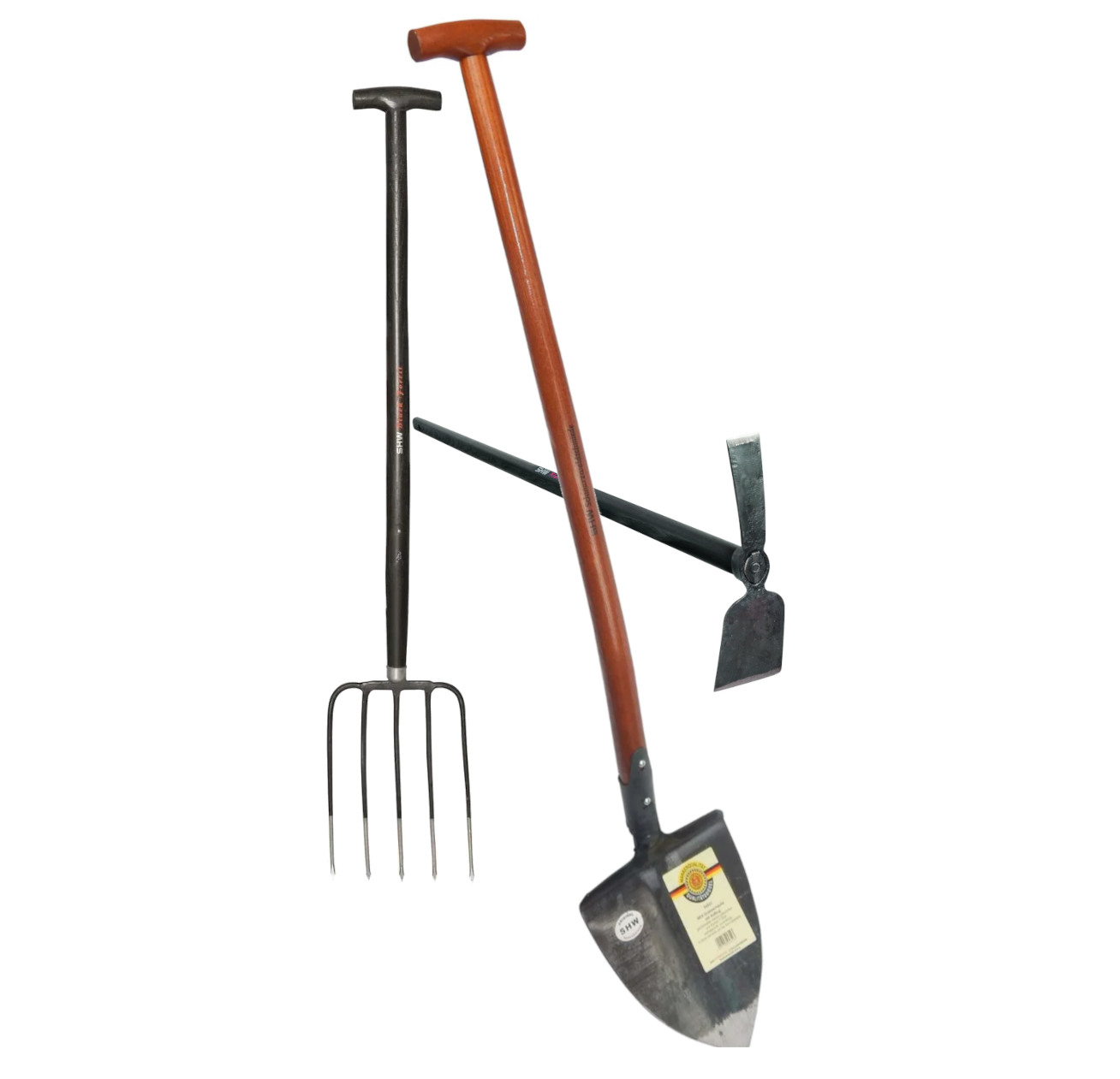European Garden Set - Hoe, Fork and Shovel