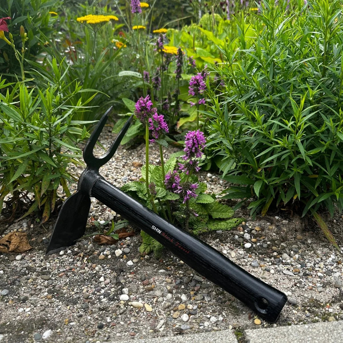 Two Sided Hand Hoe - Fork and Flat - 15-inch handle