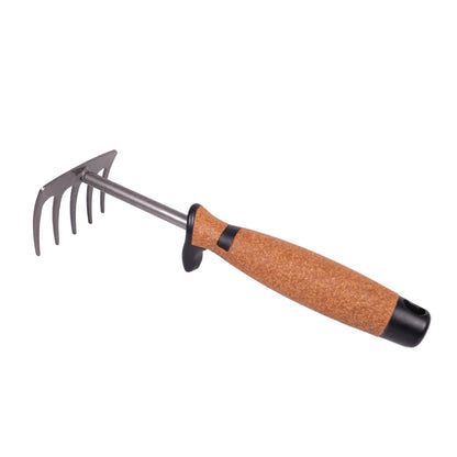 Set of 3 - Ergonomic European Cork-grip Trowel, Rake and Cultivator
